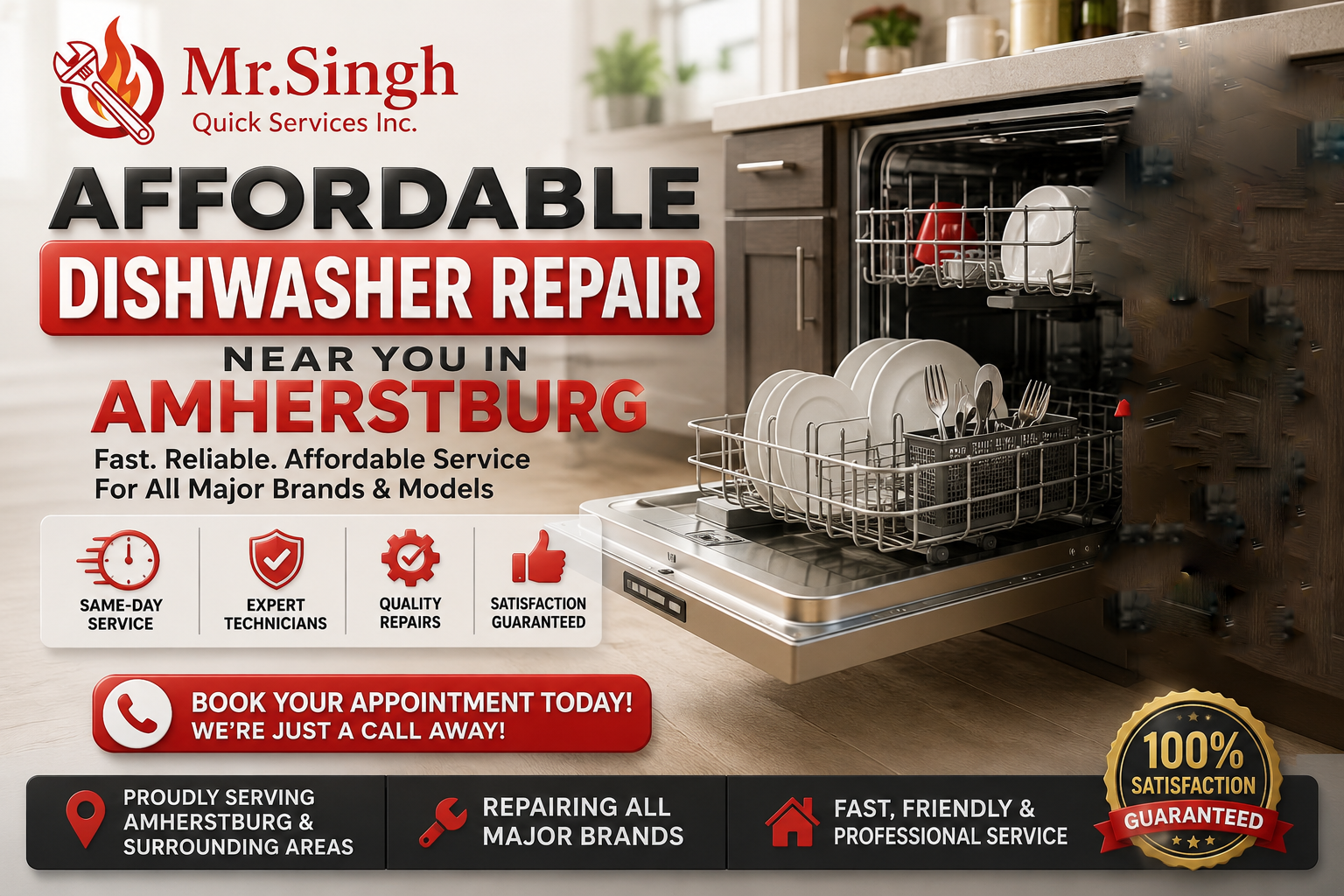 Affordable Dishwasher Repair Near You in Amherstburg | Fast & Reliable