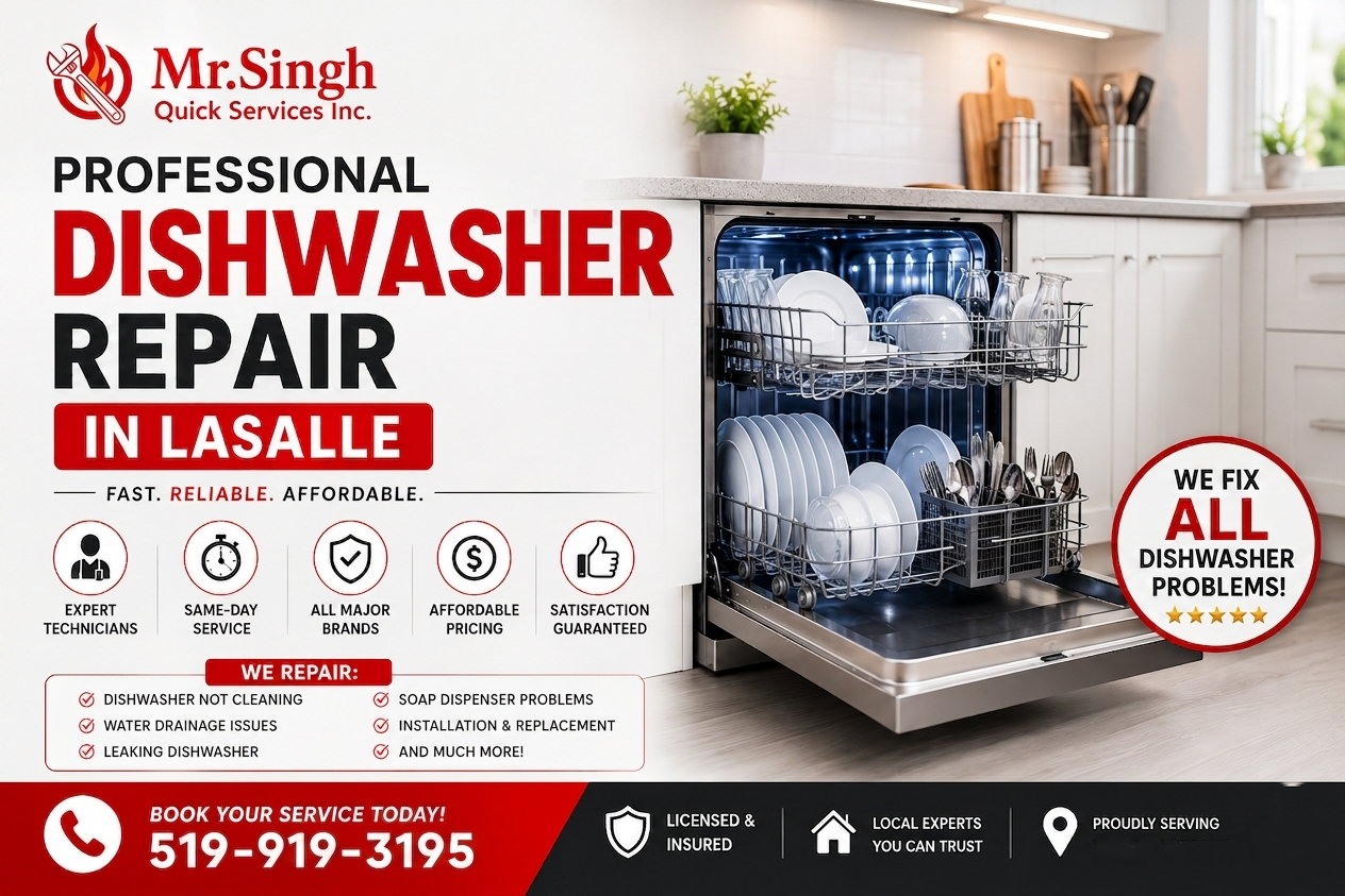 Professional Dishwasher Repair in LaSalle | Mr. Singh Quick Services