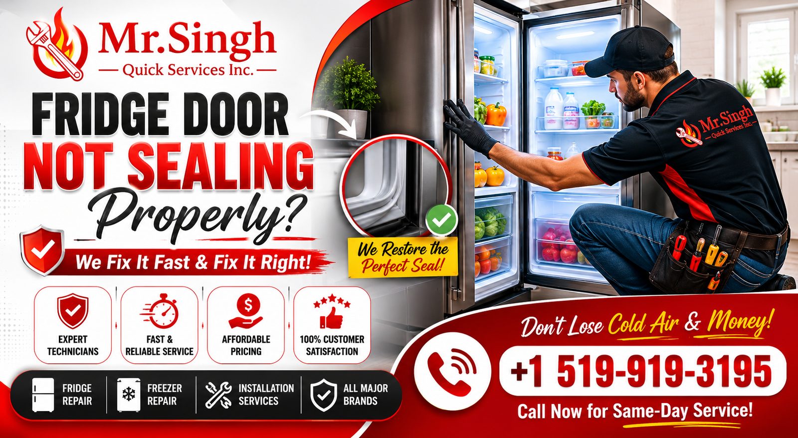 Fridge Door Not Sealing Properly? Expert Refrigerator Repair
