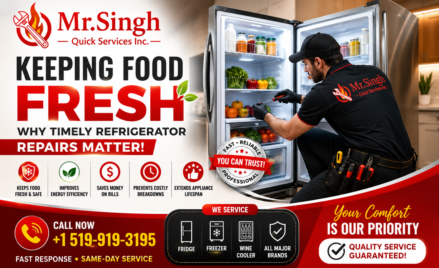Keeping Food Fresh: Why Timely Refrigerator Repairs Matter | Mr. Singh Quick Services