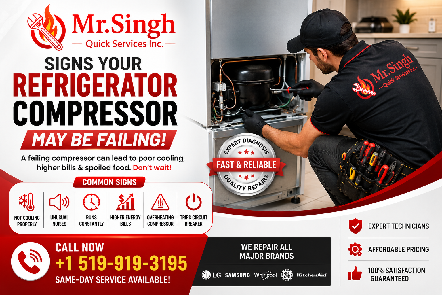 Signs Your Refrigerator Compressor May Be Failing | Mr. Singh Quick Services