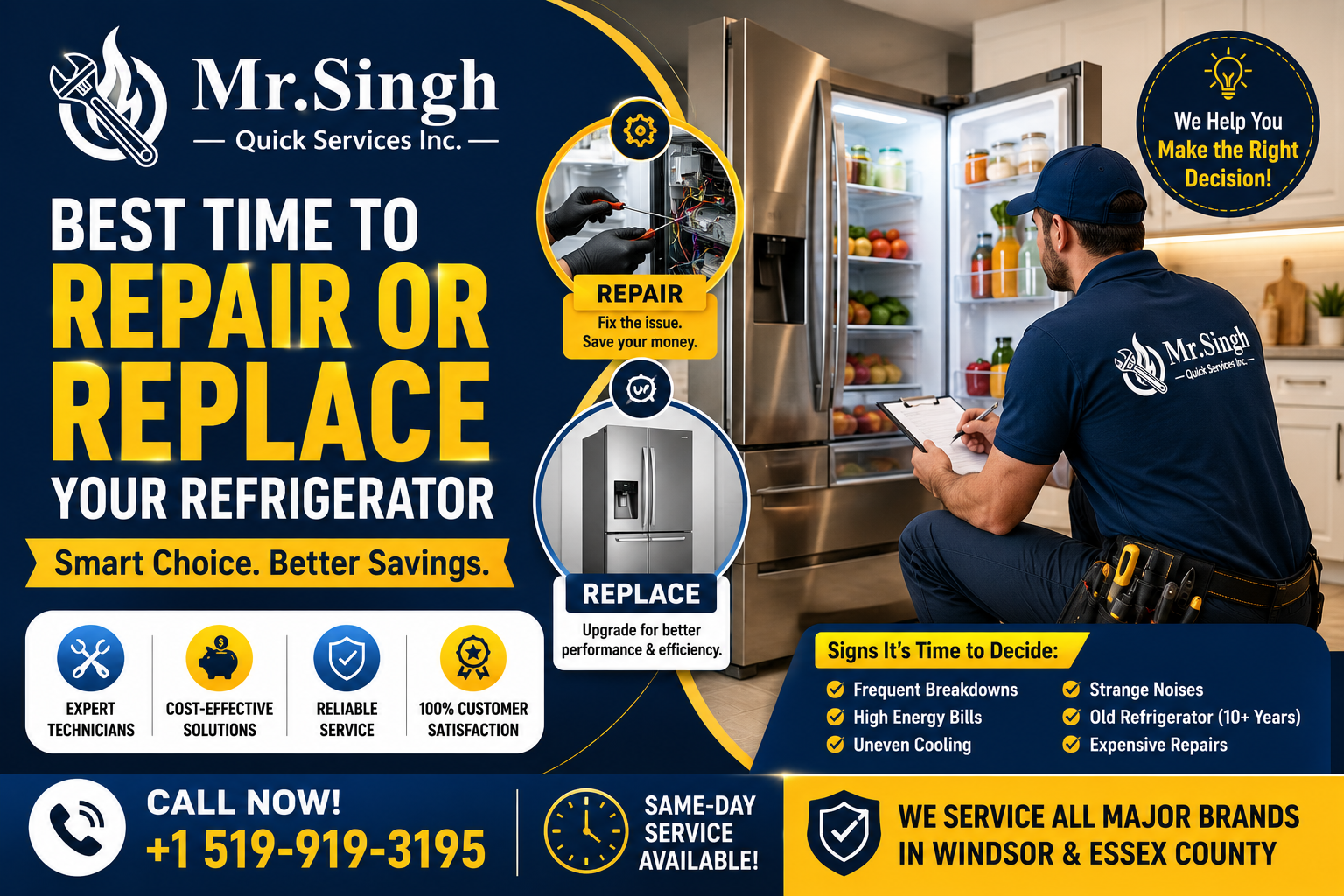 Best Time to Repair or Replace Your Refrigerator | Mr. Singh Quick Services