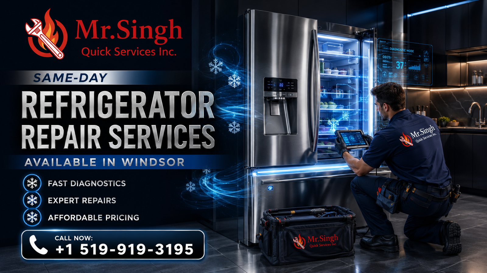 Same-Day Refrigerator Repair Services Available in Windsor | Mr. Singh Quick Services
