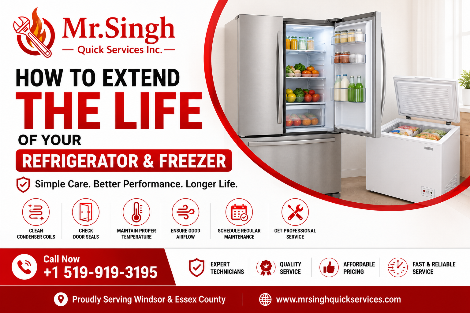 How to Extend the Life of Your Refrigerator and Freezer | Mr. Singh Quick Services