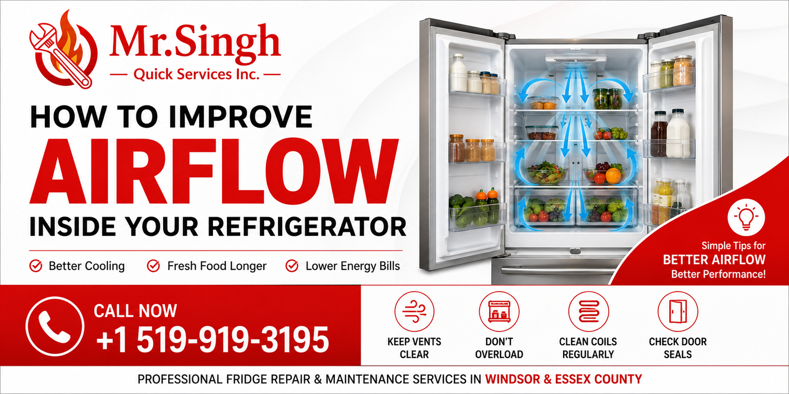How to Improve Airflow Inside Your Refrigerator | Mr. Singh Quick Services