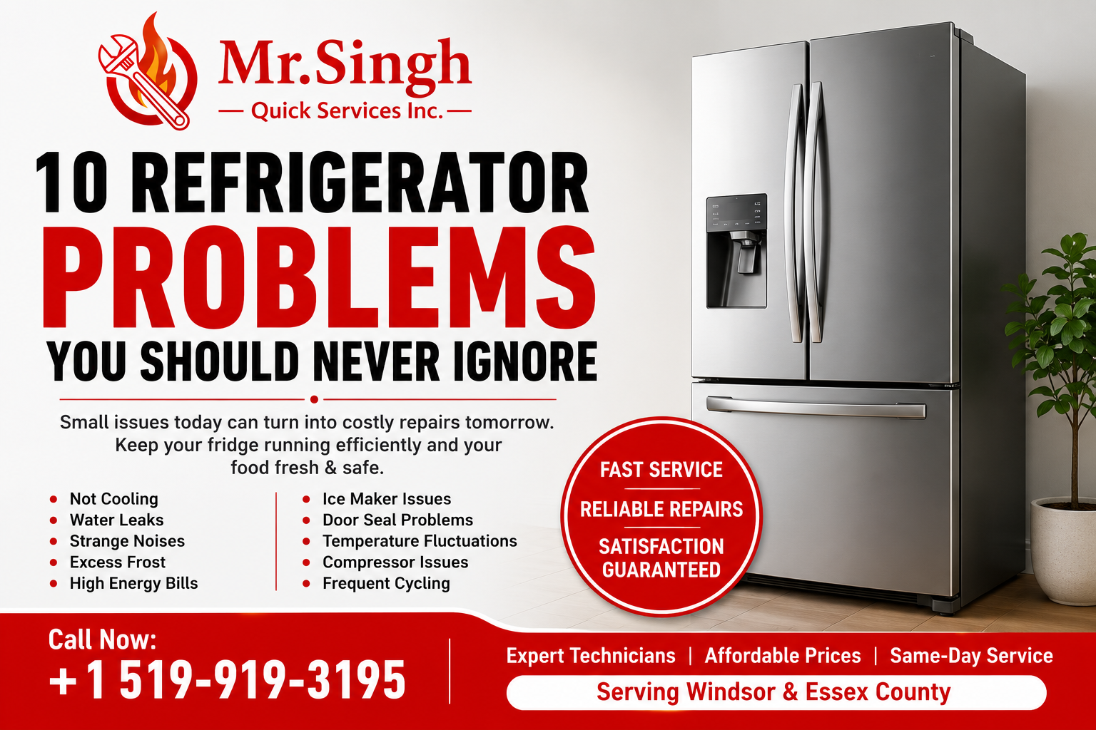 10 Refrigerator Problems You Should Never Ignore | Mr. Singh Quick Services