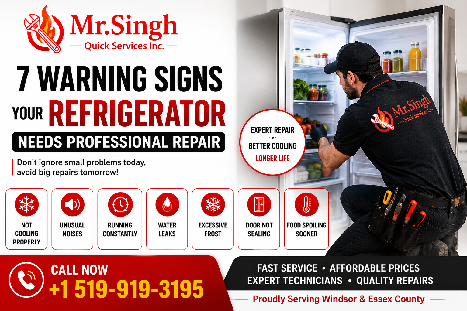 7 Warning Signs Your Refrigerator Needs Professional Repair | Mr. Singh Quick Services