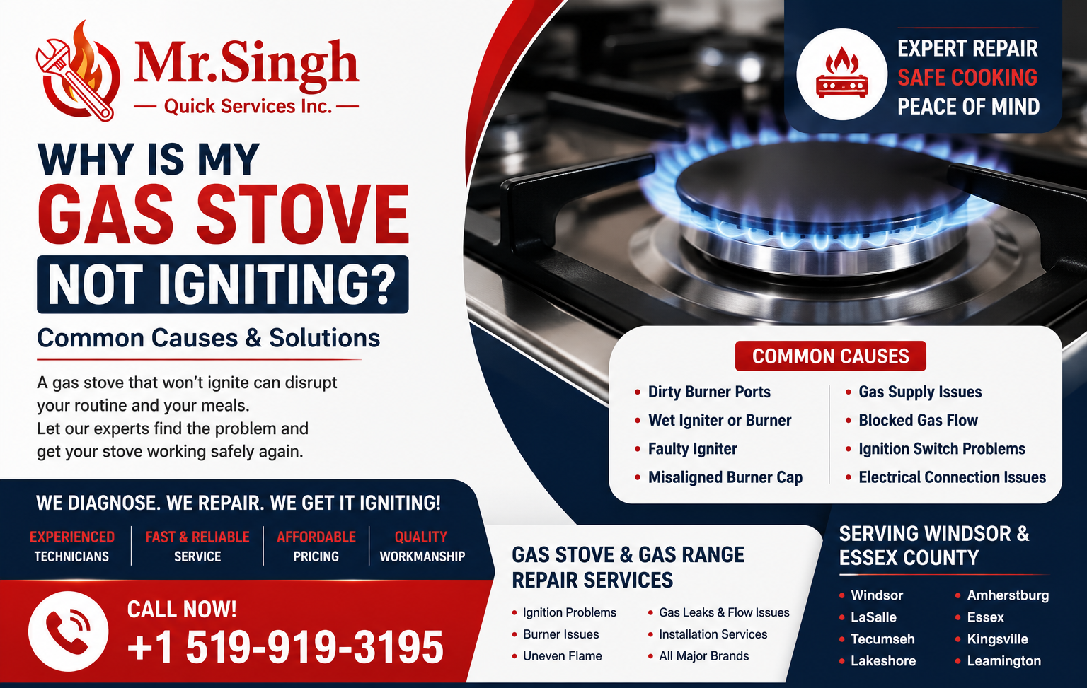 Why Is My Gas Stove Not Igniting? Common Causes & Solutions | Mr. Singh Quick Services