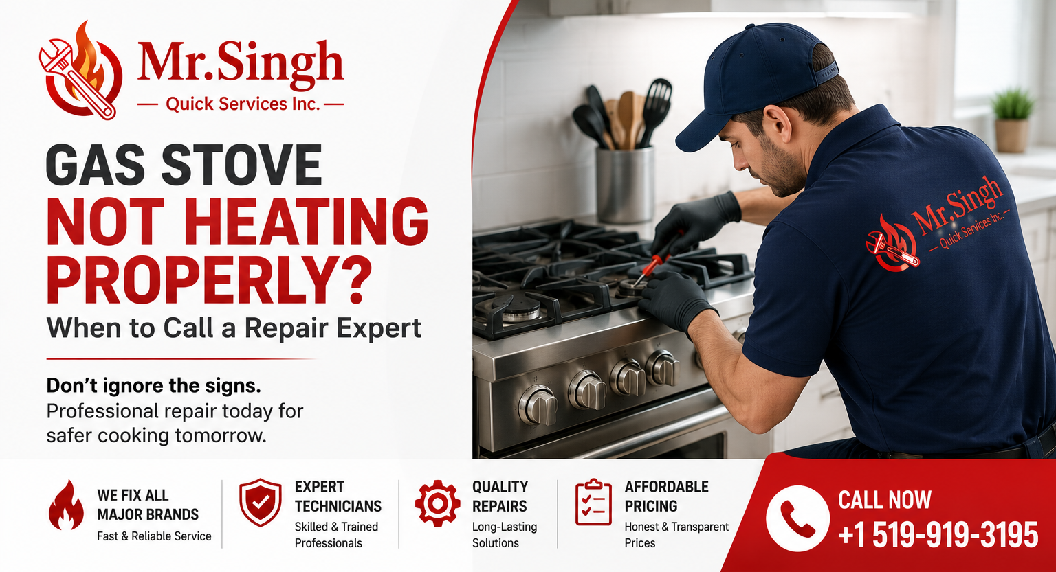 Gas Stove Not Heating Properly? When to Call a Repair Expert | Mr. Singh Quick Services