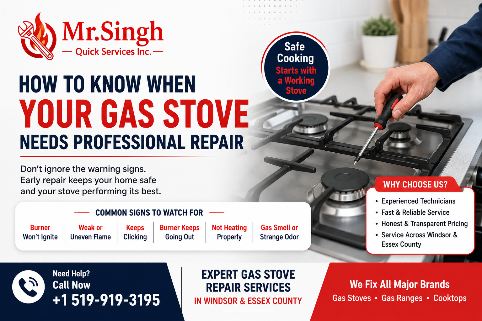 How to Know When Your Gas Stove Needs Professional Repair | Mr. Singh Quick Services