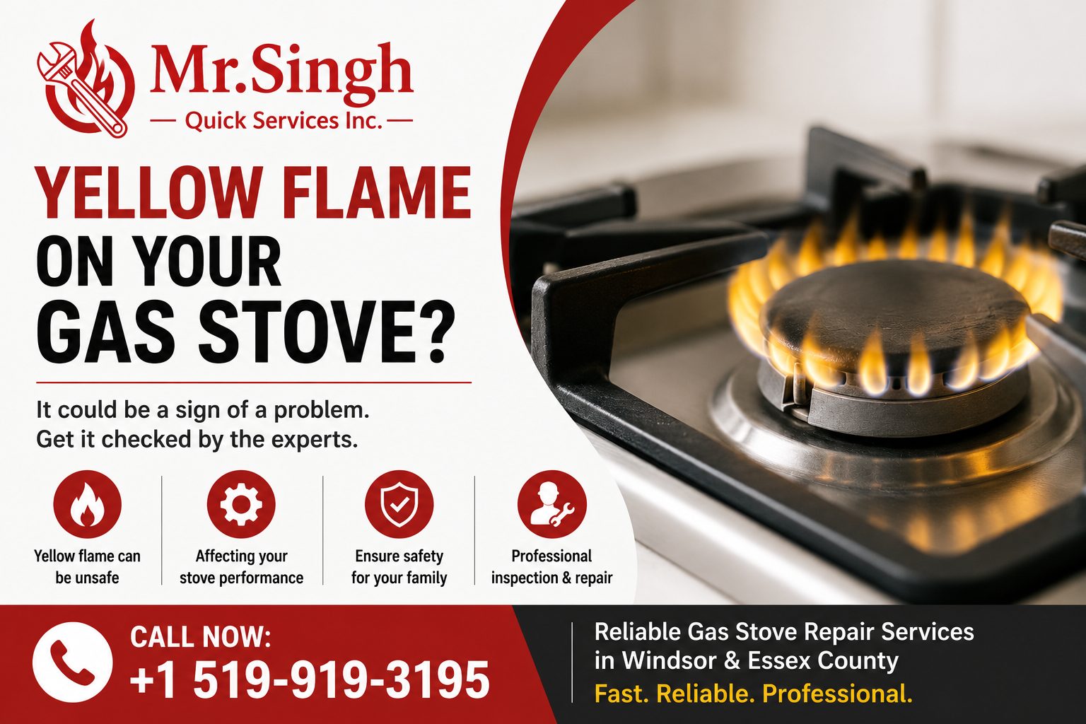 Why Does My Gas Stove Have a Yellow Flame? | Mr. Singh Quick Services