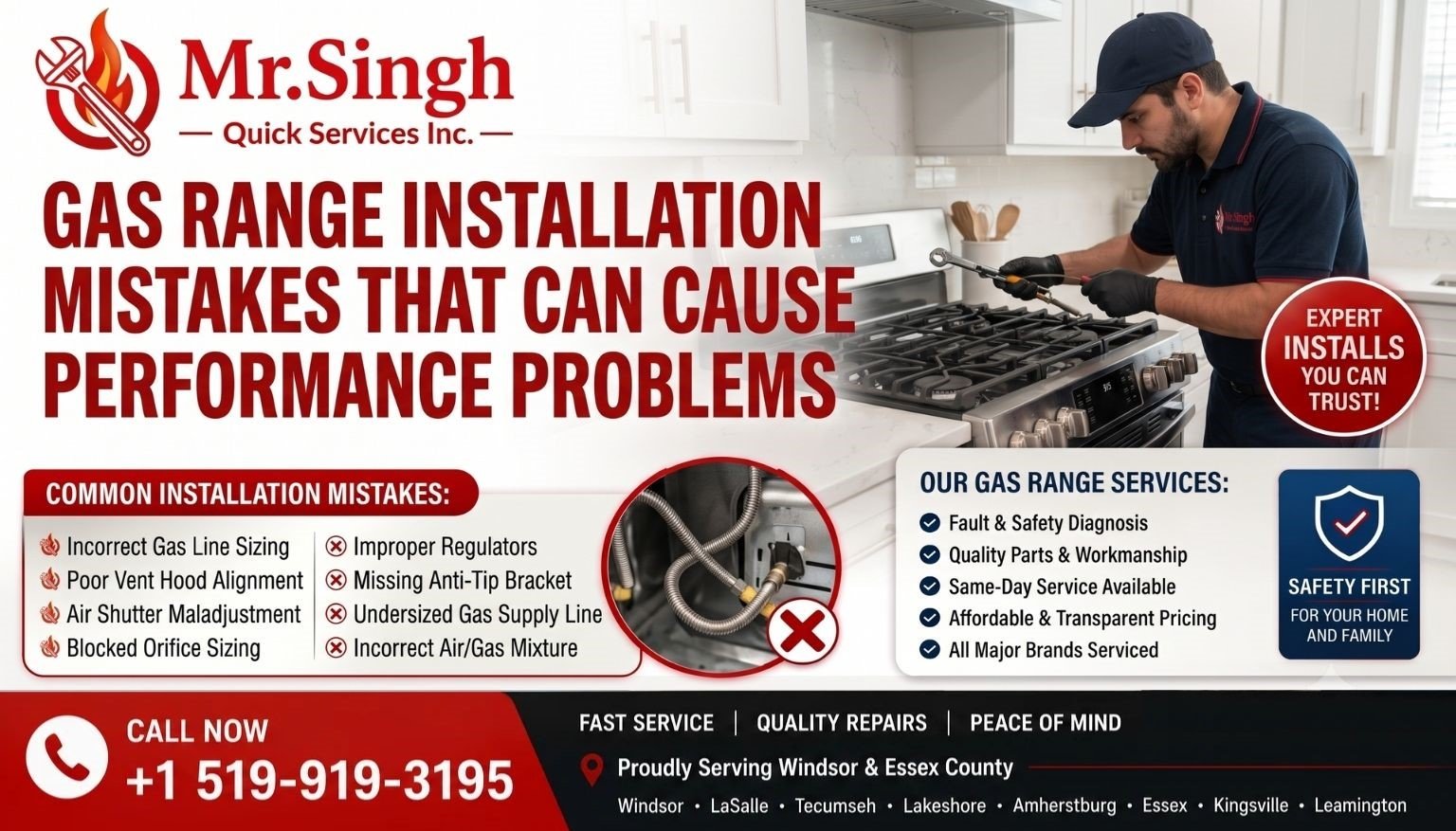Gas Range Installation Mistakes That Can Cause Performance Problems | Mr. Singh Quick Services