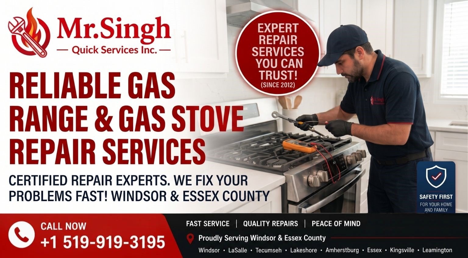 Reliable Gas Range & Gas Stove Repair Services in Windsor | Mr. Singh Quick Services
