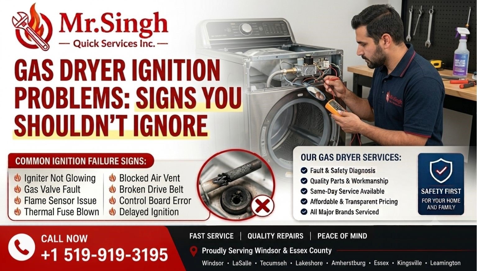 Gas Dryer Ignition Problems: Signs You Shouldn't Ignore | Mr. Singh Quick Services